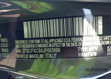 2018 Fiat 500X Urbana Fwd z USA, uszkodzony, nr VIN ZFBCFXCB0JP693696